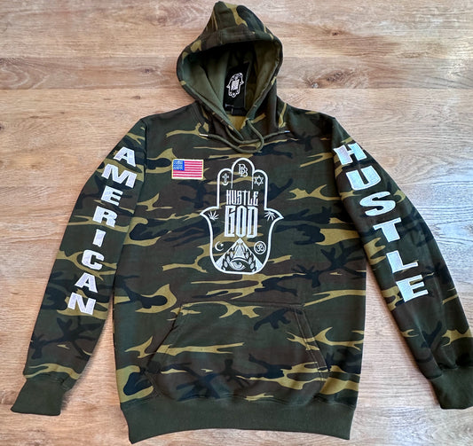 American Hustle Camouflage Hoodie (Recommended One Size Larger Than You Usually Wear For More Casual Fit)
