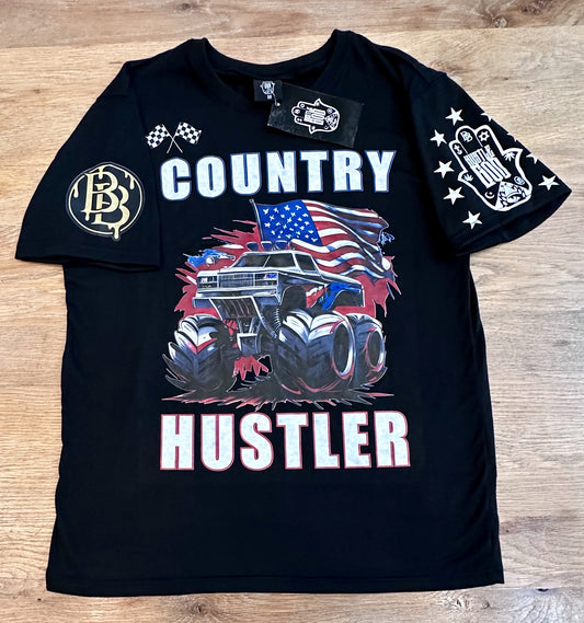 Exclusive Country Hustler T-Shirt (Fitted)Recommended One Size Larger Than You Usually Wear For More Casual Fit)