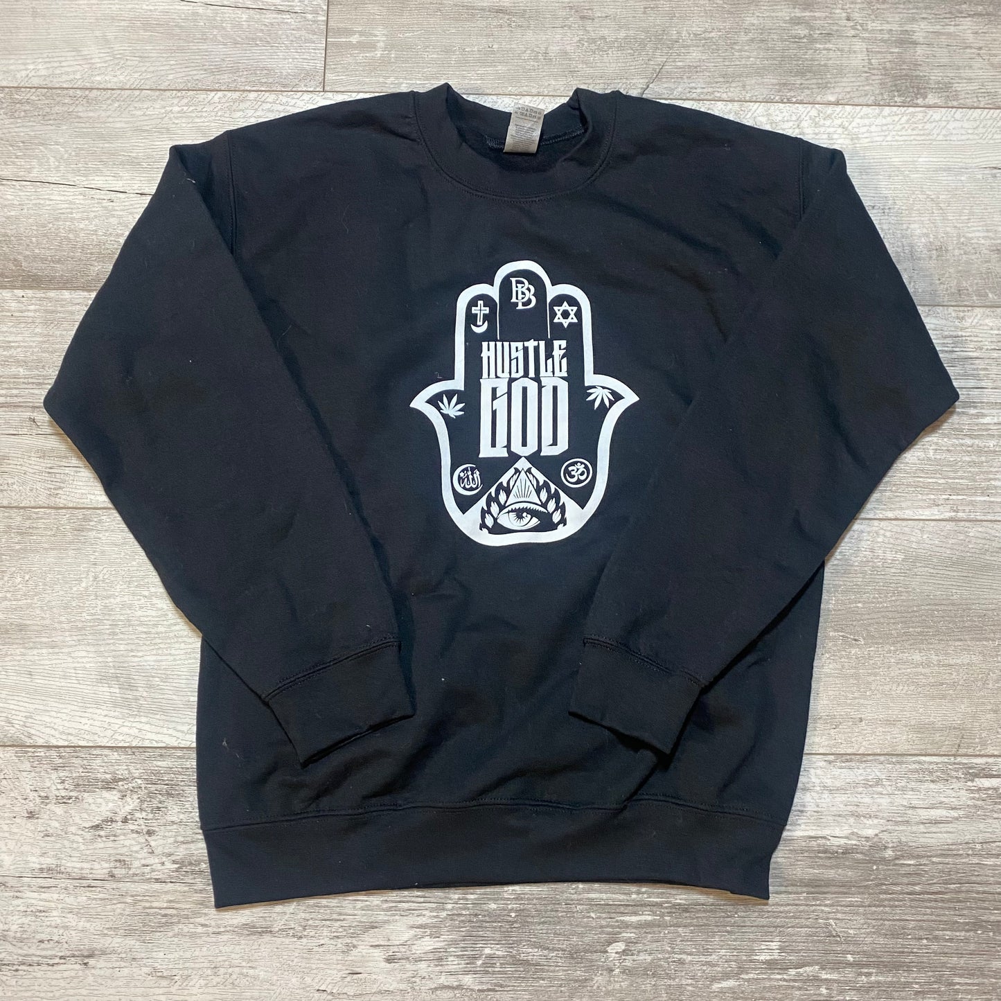 Hustle God Black Crewneck